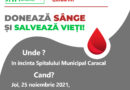 Pe 25 noiembrie poți dona sânge în Spitalul Municipal Caracal